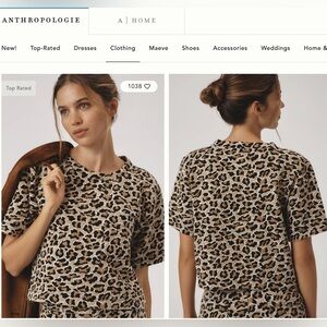 Maeve Leopard Print Top - Black and Tan